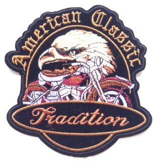 อาร์ม ตัวรีดติดเสื้อ ขนาด 4.2"x4.5" นิ้ว Harley Davidson American Classic Tradition Biker vest jacket patch