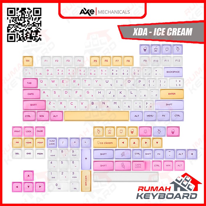 ปุ่มกด - KEYCAPS - XDA - ICE CREAM - PBT - DYE SUB