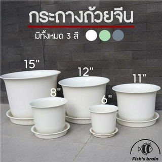 [รุ่นหนาพิเศษ] กระถาง กระถางต้นไม้ กระถางพร้อมจานรอง ขนาด 6” 8” 11” 12” 15” ราคาถูก‼️