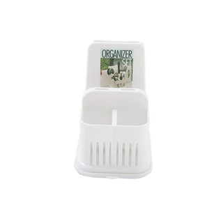 ที่ใส่อุปกรณ์ในครัว 2 ช่อง และเสียบมีด 1193  UTENSIL HOLDER 2HOLE SQUARE 1193 WH