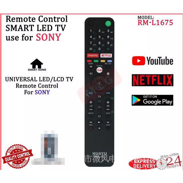 รีโมตคอนโทรล RM-L1675 son y RMF-TX310P RMF-TX310E RMF-TX201ES RMF-TX300U RMF-TX301E RMF-TX500E RMF-TX600E led UHD Smart TV Remote 3D YouTube Netflix Google Play Huayu