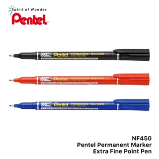 Pentel Permanent Marker Pen ปากกาเคมี ปากกาเขียนซีดี เพนเทล NF450 - หมึกสีดำ, แดง, น้ำเงิน