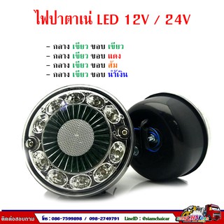 ไฟปาตาเน่ LED 12V / 24V ตรงกลางเขียว ขอบ LED ขนาด 5.5 นิ้ว