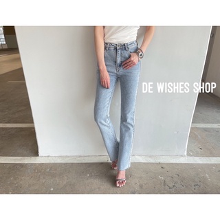 Dewishes BestSeller🔥DWDenim019 กางเกงยีนส์ ขาม้านิดๆ สีอ่อน / เข้ม / ดำฟอก