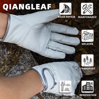 Qiangleaf ถุงมือหนังนุ่มสีขาวสไตล์ญี่ปุ่นสําหรับผู้ชาย 2300