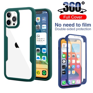 360 Full Body Protection Transparent Case For iphone 11 Pro Max X XS XR 7 8 Plus SE Bumper Soft Silicone Clear Back Cover Shockproof Armor Casing