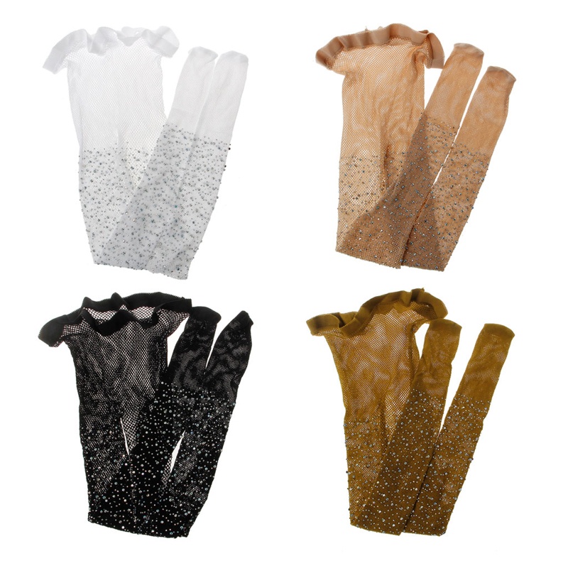 R-r ถุงน่องตาข่าย ถุงน่องตาข่าย กลิตเตอร์ 4 สี สําหรับเด็กผู้หญิง