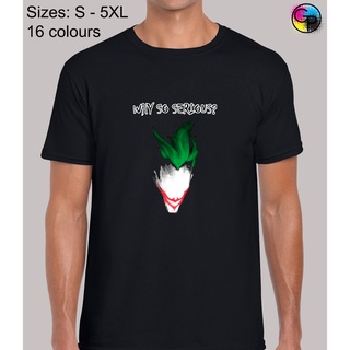 [COD]เสื้อยืด พิมพ์ลาย Why So Serious Super Hero Movie &amp; Comic Book สําหรับผู้ชายS-5XL