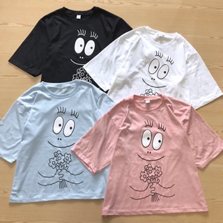 เสื้อครอปสกรีนลาย barbapapa