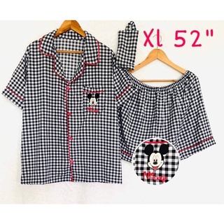 ชุดนอนคนอ้วน สาวอวบ อก 52" ผ้าไหมอิตาลี ผ้านิ่มใส่สบาย