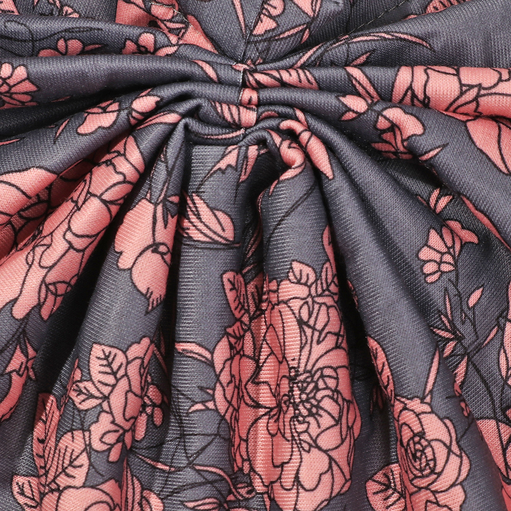 Subei ผ้าโพกหัว แบบผ้าฝ้ายและผ้าซาติน พิมพ์ลายดอกไม้ สำหรับผู้หญิง หมวกคลุมศีรษะ หมวกแก๊ปจีบ - รูปที่ 3