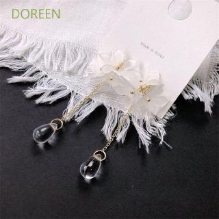 DOREEN Petal Transparent Crystal Daisy Dangle Fashion Drop Earrings