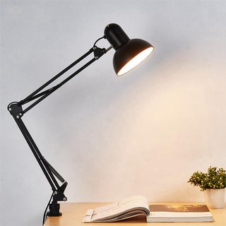 โคมไฟ โคมไฟหนีบโต๊ะ ปรับระดับได้รอบทิศทาง รุ่น Table Reading lamp Adjustable clip E27 60W linhaomall