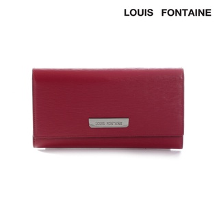 LOUIS FONTAINE กระเป๋าธนบัตรพับยาว 3 พับ รุ่น BELLA - ( สีแดง )