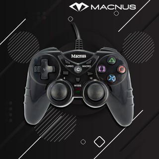 จอยเกมส์ MACNUS JOYGAME MN-9129 VENOM PRO PS3/PS2/PC USB 3IN1 WIRED VEBRATION CONTROLLER BLACK