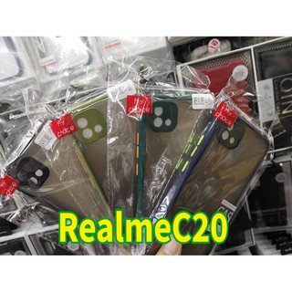 Realme C20 Case ขอบสี ฝาหลัง แบบขุ่น คลุมกล้อง กันกระแทก (ของแท้100%)