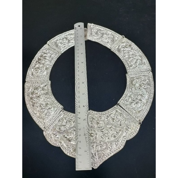 กรองคอ สร้อยคอ โบราณเครื่องประดับชุดไทย งานโลหะทอง เงินรมดำ - รูปที่ 4