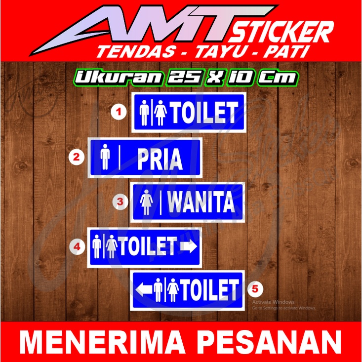 TOILET STICKER, GENDER ROOM STICKER ขนาด 25X10 CM