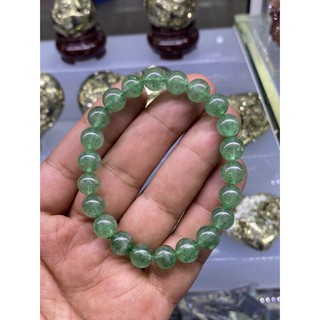 Green Strawberry Quartz  กำไลหินธรรมชาติแท้ 100% กำไลข้อมือ