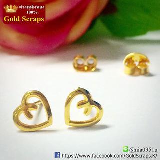 ต่างหูทองหุ้ม หัวใจโปร่ง