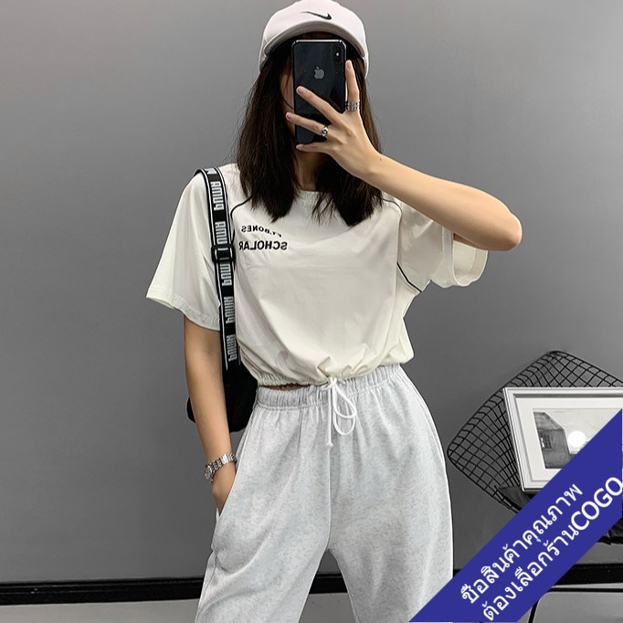 COGO เสื้อครอปเอวลอยวัยรุ่นสดใสน่ารัก