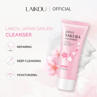 Laikou Japan Sakura คลีนเซอร์ทําความสะอาดผิวหน้า ให้ความชุ่มชื้น 100 กรัม.