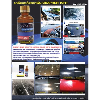 น้ำยาเคลือบแก้วสูตรใหม่ 10H เคลือบแก้วกราฟีน GRAPHENE GLASS COATING 10H V.2 GLASKLARE 50ml set