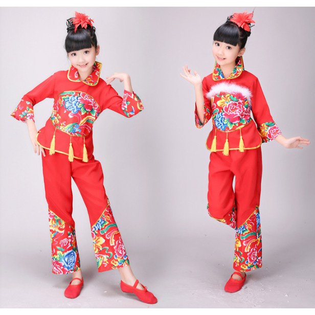 กางเกงยีนส์เด็กผู้หญิง เสื้อแขนยาว 🧧อาหมวย🧧ชุดจีนเด็กผู้หญิงใส่ตรุษจีน​ ชุดจีนเด็กโบราณ​ ชุดประจำชาติจีน. ชุดอาเซียน