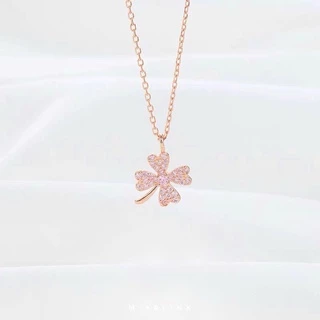 สร้อยคอ เงินแท้ 92.5% & ทองเหลือง ♡ รุ่น Lucky ♡ - ใบโคลเวอร์ นำโชค โชคดี MixBlink