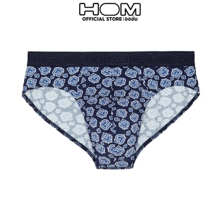 HOM (ออฮ์ม) รุ่น 402282-P0RA กางเกงในชาย  Mini ผ้า CottonModal พิมพ์ลายดอกไม้สีฟ้า ต้านทานการหดตัวและการเสียดสีอย่างแรง