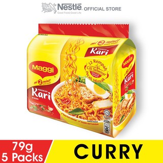 มาม่า บะหมี่กึ่งสำเร็จรูป แม็คกี้ รส แกงกะหรี่ Maggi Kari Instant Noodles (Perencah Curry) 1แพ็ค 5ห่อ