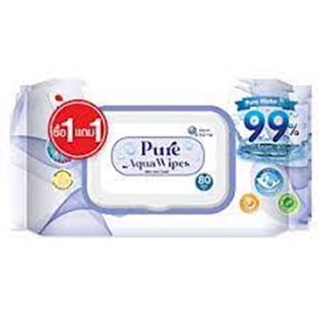 ทิชชู่เปียก Pure Aqua Wipes 1แถม1(แถมในแพ็ค)