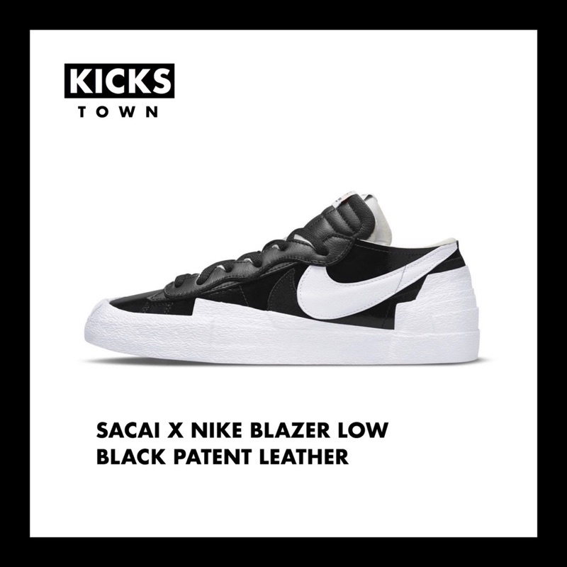 SACAI X NIKE BLAZER LOW BLACK PATENT LEATHER