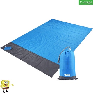 【Vin】 Waterproof Pocket Beach Blanket Folding Camping Mat Portable Lightweight Mat