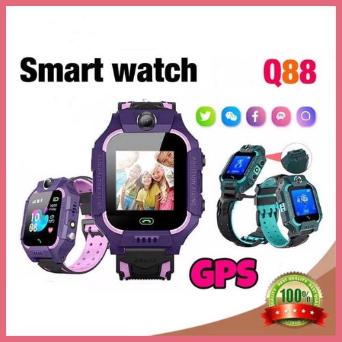 นาฬิกาเด็ก นาฬิกายกล้อ ยกหน้าจอได้ สมาร์ทวอทช์ นาฬิกาอัจฉริยะ Q88 Smart Watch GPS ติดตามตำแหน่ง Anti Lost Monitor