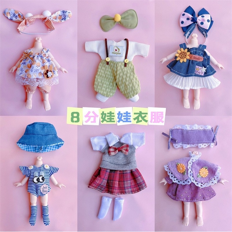 ใหม่ 1/12 ชุดเดรสกระโปรงแฟชั่นสําหรับตุ๊กตา 16ซม.BJD