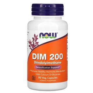 Now Foods, DIM Diindolylmethane  200, 90 Veg Capsules สารสกัดจากพืชตระกูลกะหล่ำ