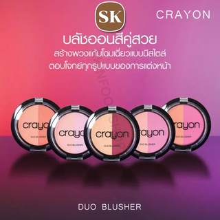 Crayon Duo Blusher เครยอน ดูโอบรัชเชอร์ บลัชออนเนื้อแป้งอัดแข็ง ขนาด 5g. (จากประเทศอิตาลี)