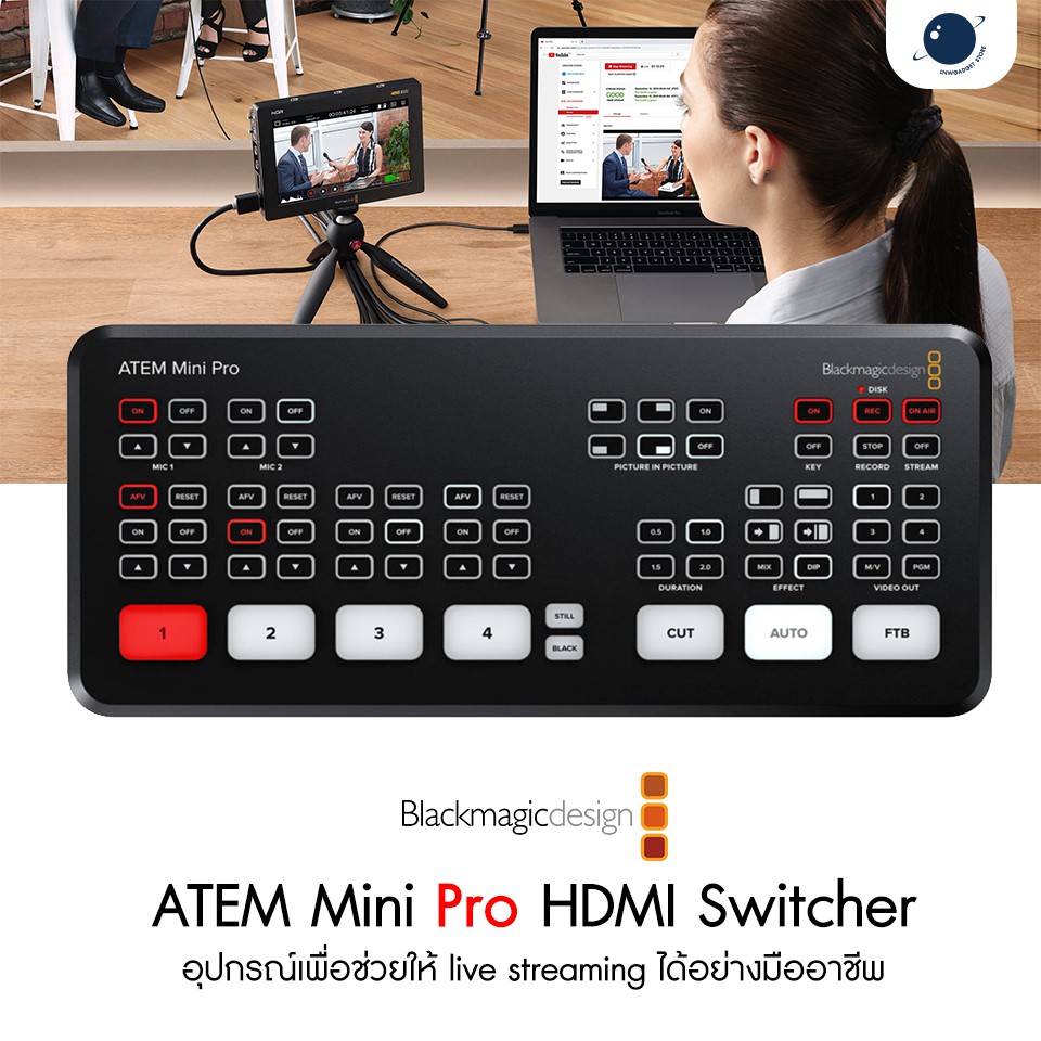 Blackmagic Design ATEM Mini Pro Switcher พร้อม Multiview ในตัว ประกันศูนย์ไทย 1 ปี