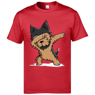 กระหน่ํา เสื้อยืดคอกลม แขนสั้น ผ้าฝ้าย 100 ลายสุนัข Dabbing Yorkshire Terrier สไตล์ฮิปฮอป สําหรับผู้หญิง และผู้ชายS-5XL