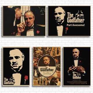 โปสเตอร์ภาพยนตร์ The Godfather Marlon Brando สไตล์คลาสสิก สําหรับตกแต่งห้อง