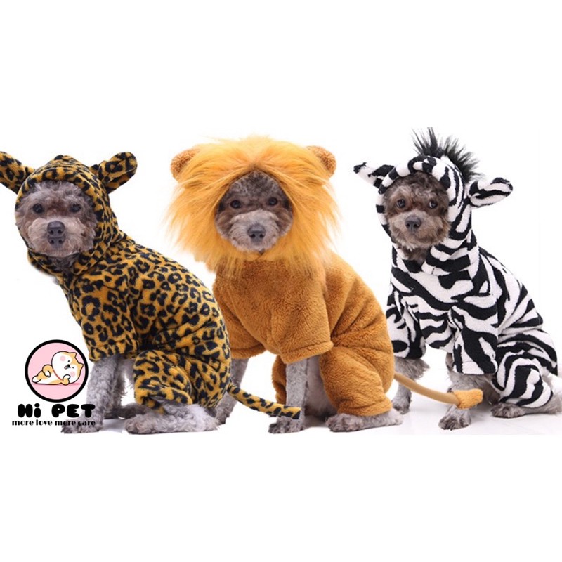 🐾Hi Pet🐾 สี่ขาผ้าสักหลาดหมาแมวเสื้อผ้าน่ารักอุปกรณ์สัตว์เลี้ยง Teddy Chihuahua bichon ต่อสู้กับสิงโตเสื้อผ้าแปลงร่าง