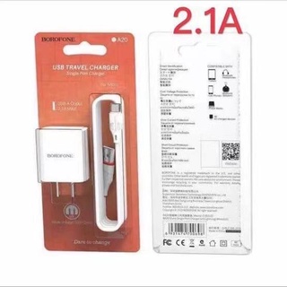 Borofone BA20 Set ชุดชาร์จหัวชาร์จ+สายชาร์จ Micro V8 ของแท้100% Borofone BA20 Set ชุดชาร์จหัวชาร์จ+สายชาร์จ