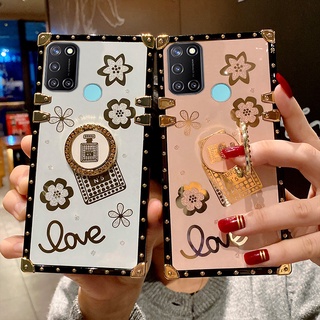 For OPPO Realme 5 5S 5i 6 6i 6S 7i Pro C11 C21Y C25Y C12 C15 C17 C25 C20 C21 Perfume Bottle Square Phone Case With Ring