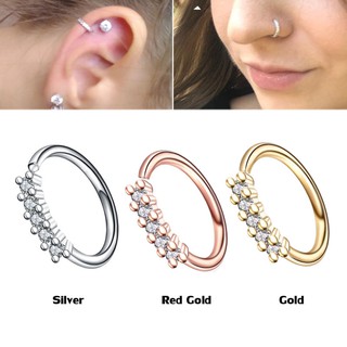 ห่วงจมูก ต่างหู ตุ้มหู จิว Real Septum Rings Pierced Piercing Septo Nose Ear Cartilage Tragus Helix Piercing - 1 ชิ้น