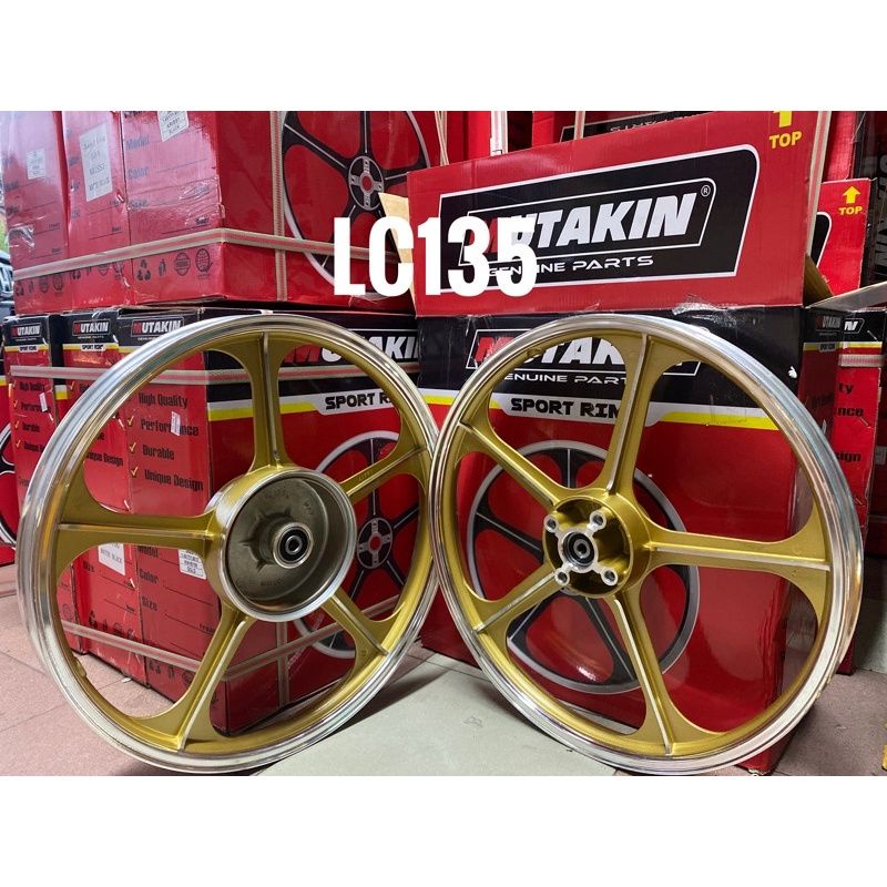 [ใหม่แบรนด์ 100%] MUTAKIN SPORT RIM 5L 588 / 555 LC135 SRL110-ZR SRL-115ZR GOLD BLACK
