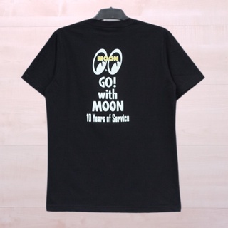 เสื้อยืดโอเวอร์ไซส์เสื้อยืดแขนสั้น พิมพ์ลาย Go MOON สีดํา สําหรับเด็กอายุ 10 ปีS-3XL