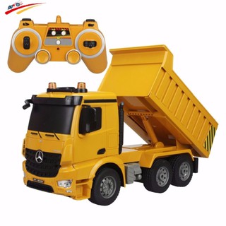 Double E ของเล่นเด็กรถดั๊มบังคับวิทยุ(คันใหญ่สมจริง+ ถ่านชาร์จ) Mercedes-BenzArocs Dump Truck 1/20 NO.E525-003