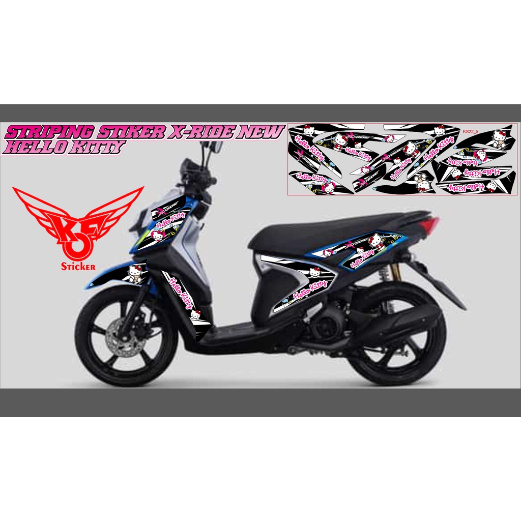 สติ๊กเกอร์ STRIPING LIST VARIATION YAMAHA X-RIDE ใหม่ CUSTOM HELLO KITTY
