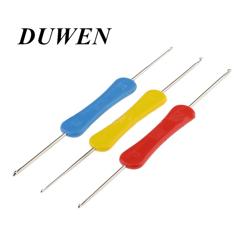 DUWEN ตะขอถักโครเชต์ แบบสองด้าน แฮนด์เมด DIY อุปกรณ์เสริม